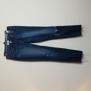 PAIGE Dark Wash Rough Hem Kelsi Straight Leg Jeans 28